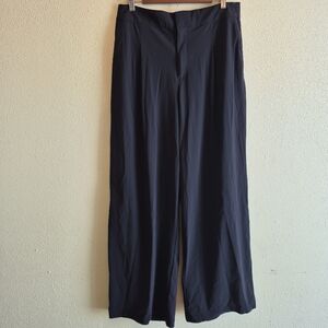 Athleta Wide Leg Black Trousers Size 14 Tall